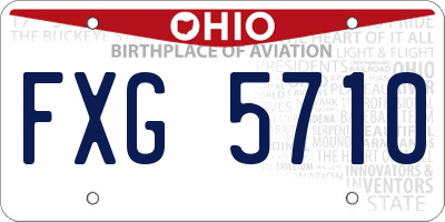 OH license plate FXG5710
