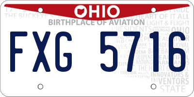 OH license plate FXG5716