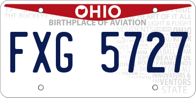 OH license plate FXG5727