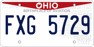 OH license plate FXG5729