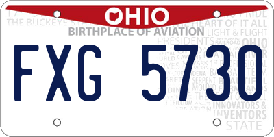 OH license plate FXG5730