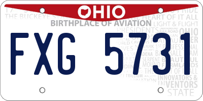 OH license plate FXG5731