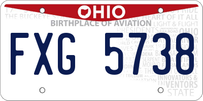 OH license plate FXG5738