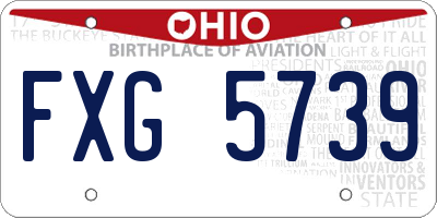 OH license plate FXG5739