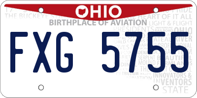 OH license plate FXG5755