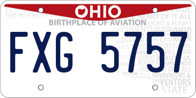 OH license plate FXG5757