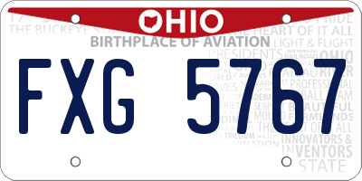 OH license plate FXG5767
