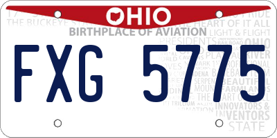 OH license plate FXG5775