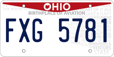 OH license plate FXG5781