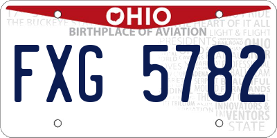 OH license plate FXG5782