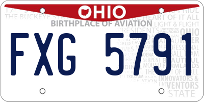OH license plate FXG5791