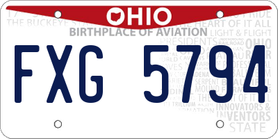 OH license plate FXG5794