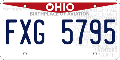 OH license plate FXG5795