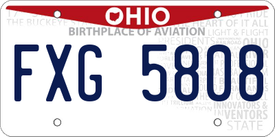 OH license plate FXG5808