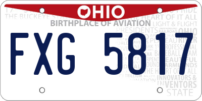 OH license plate FXG5817