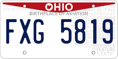 OH license plate FXG5819
