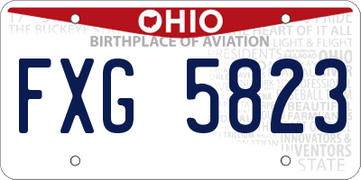 OH license plate FXG5823