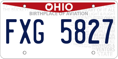 OH license plate FXG5827