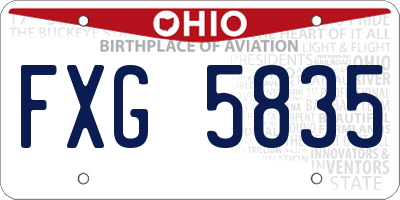 OH license plate FXG5835