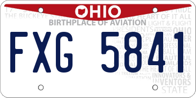 OH license plate FXG5841