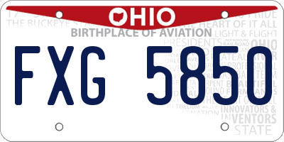 OH license plate FXG5850