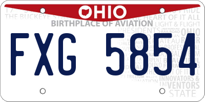 OH license plate FXG5854