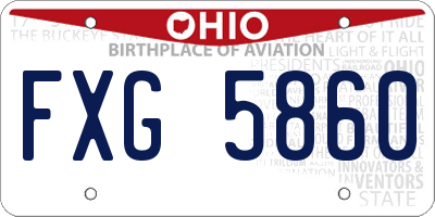 OH license plate FXG5860