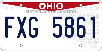 OH license plate FXG5861
