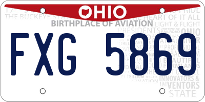 OH license plate FXG5869