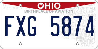 OH license plate FXG5874