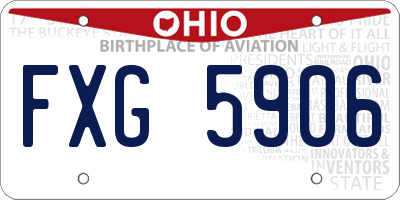 OH license plate FXG5906
