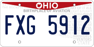 OH license plate FXG5912
