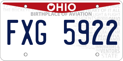 OH license plate FXG5922