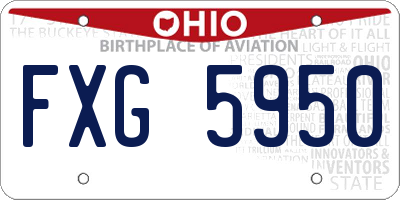 OH license plate FXG5950