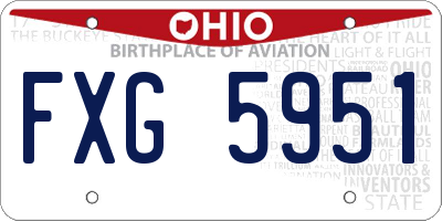 OH license plate FXG5951