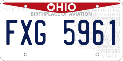 OH license plate FXG5961