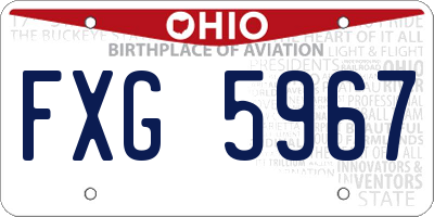 OH license plate FXG5967