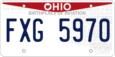 OH license plate FXG5970