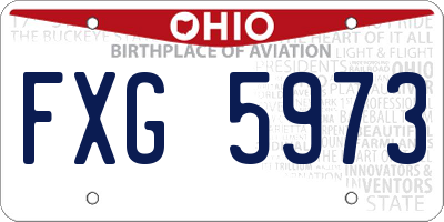 OH license plate FXG5973