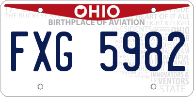OH license plate FXG5982