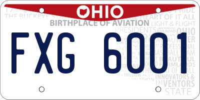 OH license plate FXG6001