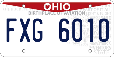 OH license plate FXG6010