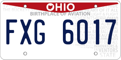 OH license plate FXG6017
