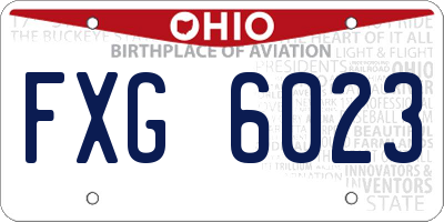 OH license plate FXG6023