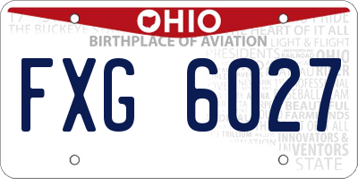 OH license plate FXG6027
