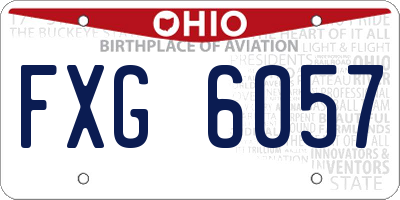 OH license plate FXG6057