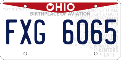 OH license plate FXG6065