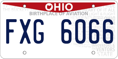 OH license plate FXG6066