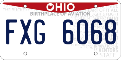 OH license plate FXG6068