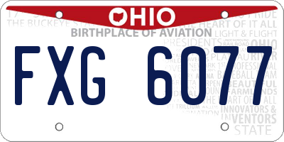 OH license plate FXG6077